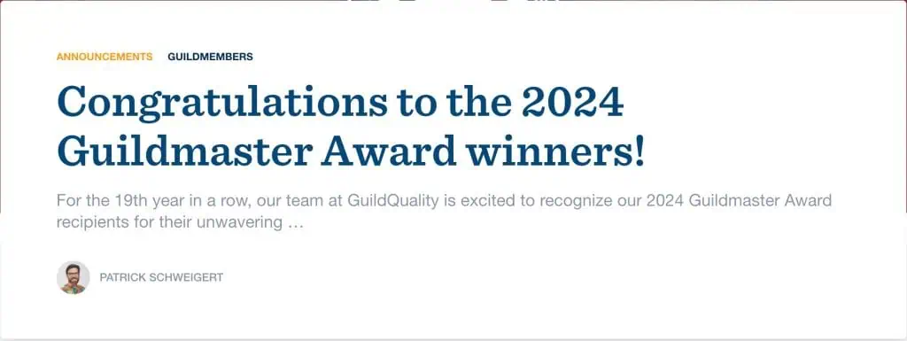 Guild Quality Winner