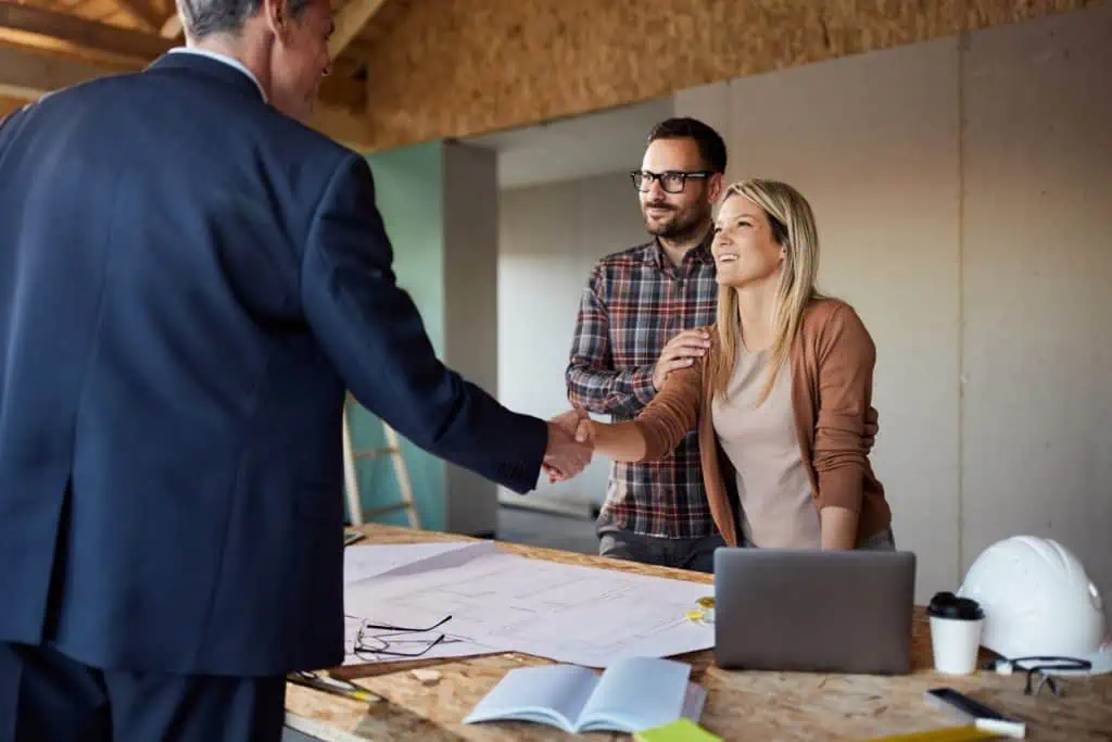 couple seeking expert advice from a construction professional