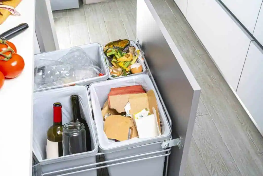 designated waste space drawer in the kitchen