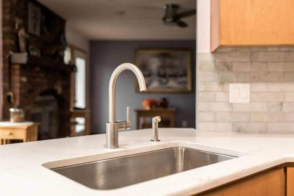 large sink with durable countertop